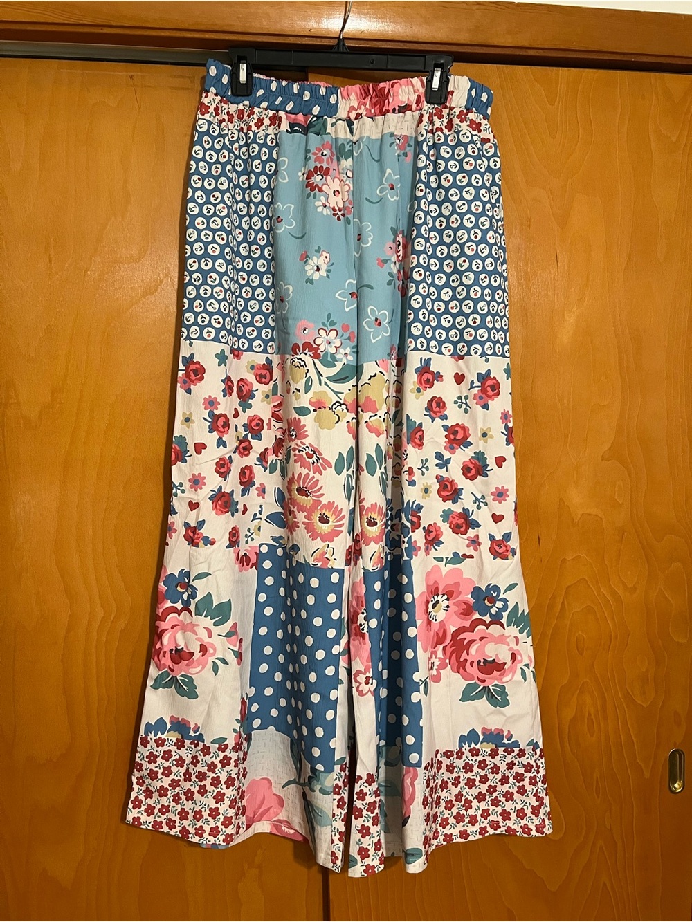 Floral Patchwork Wide Leg Pants